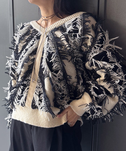 前後2WAYシャギーニットトップス