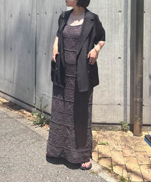 クロシェロングワンピース