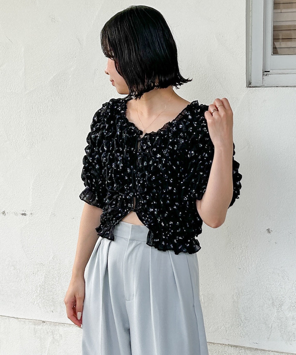 【全骨格おすすめ◎】リトルフラワーくしゅくしゅブラウス