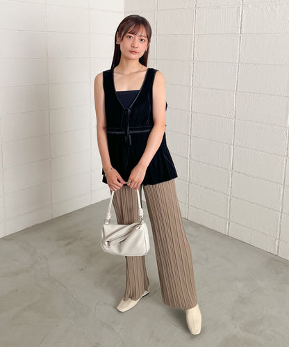 シアーベロアサテンリボンベスト