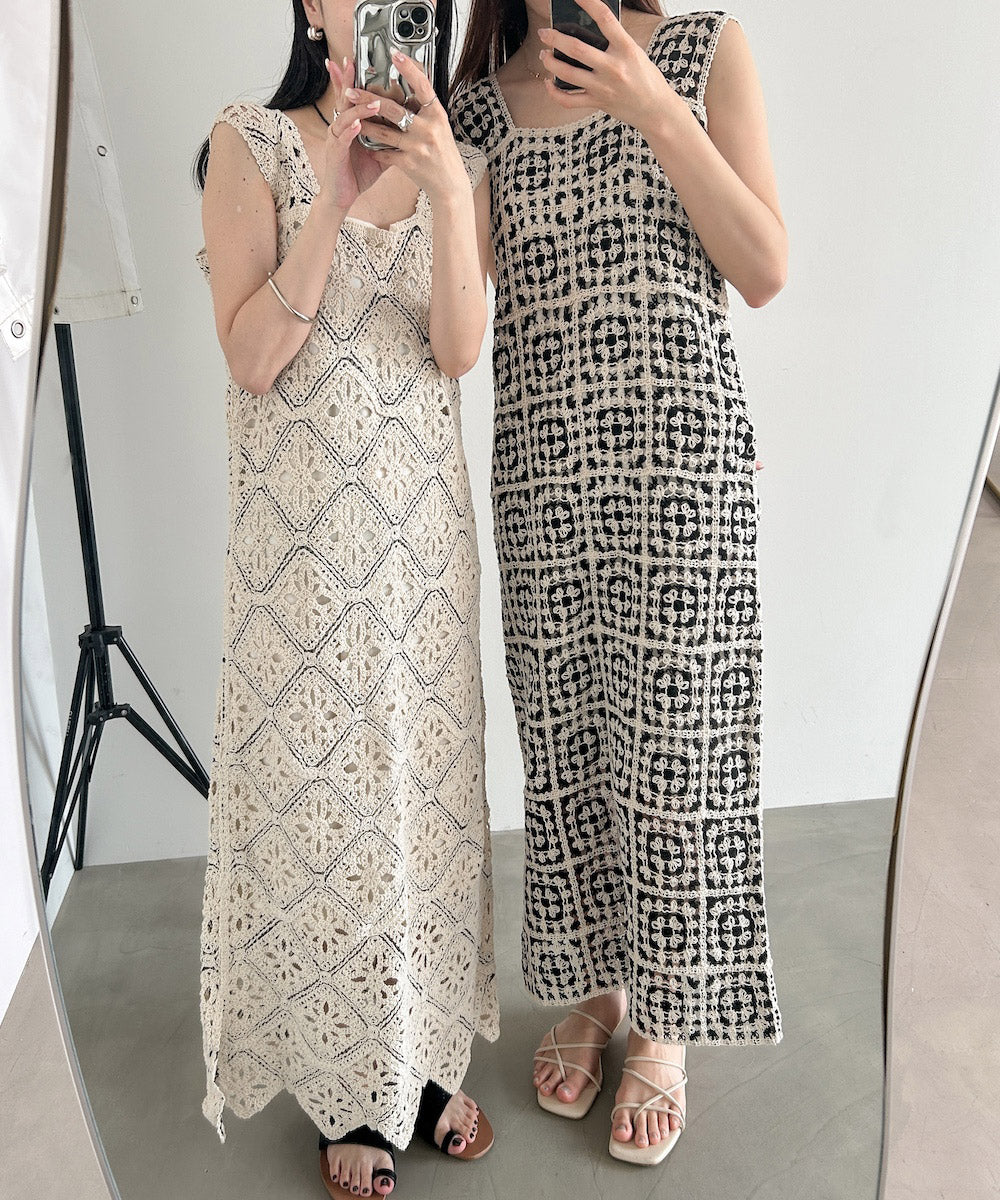 ロムバスクロシェロングワンピース