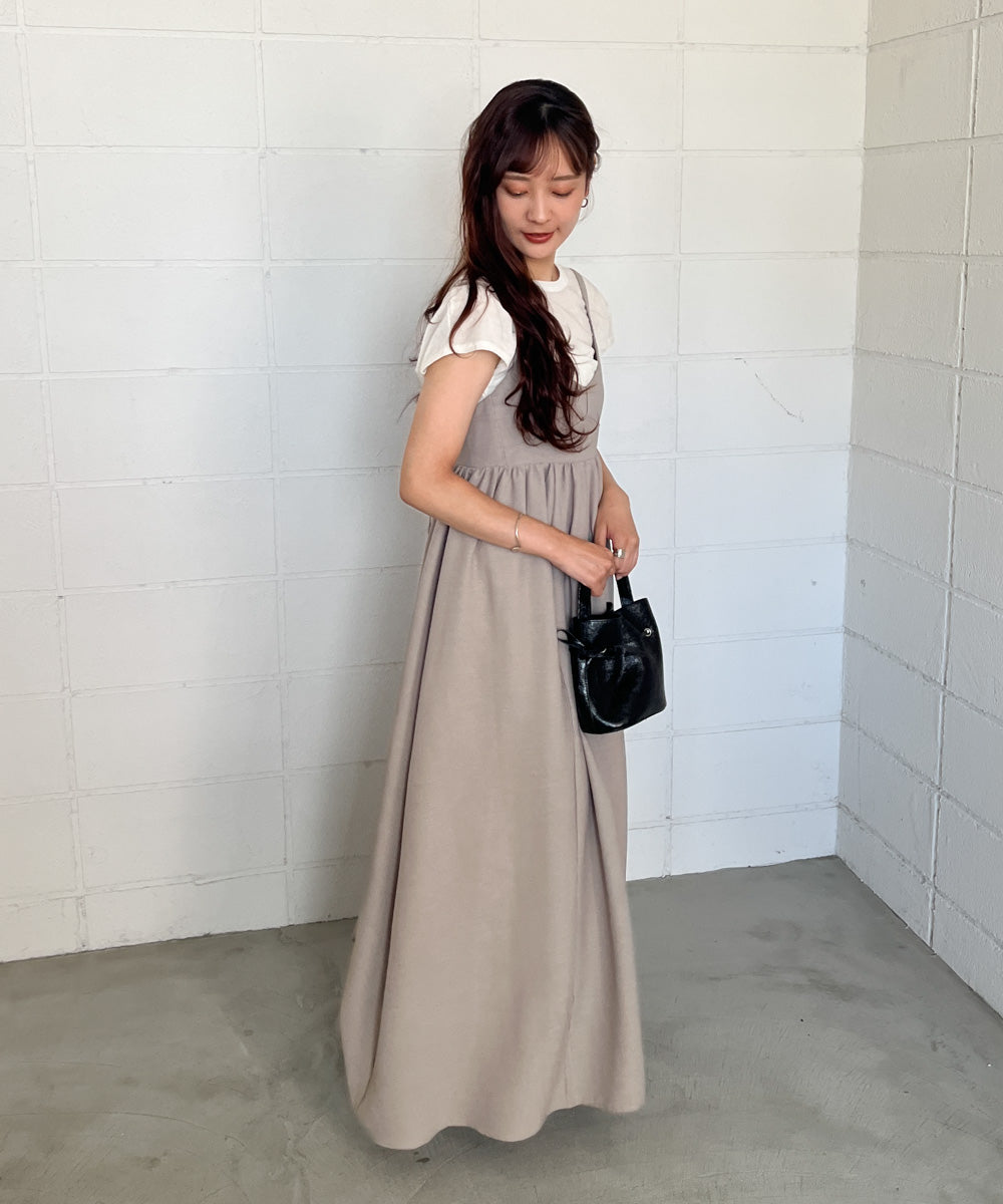 【S・Mサイズ展開】ビスチェライクフレアキャミワンピース