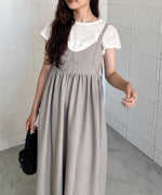 【S・Mサイズ展開】ビスチェライクフレアキャミワンピース