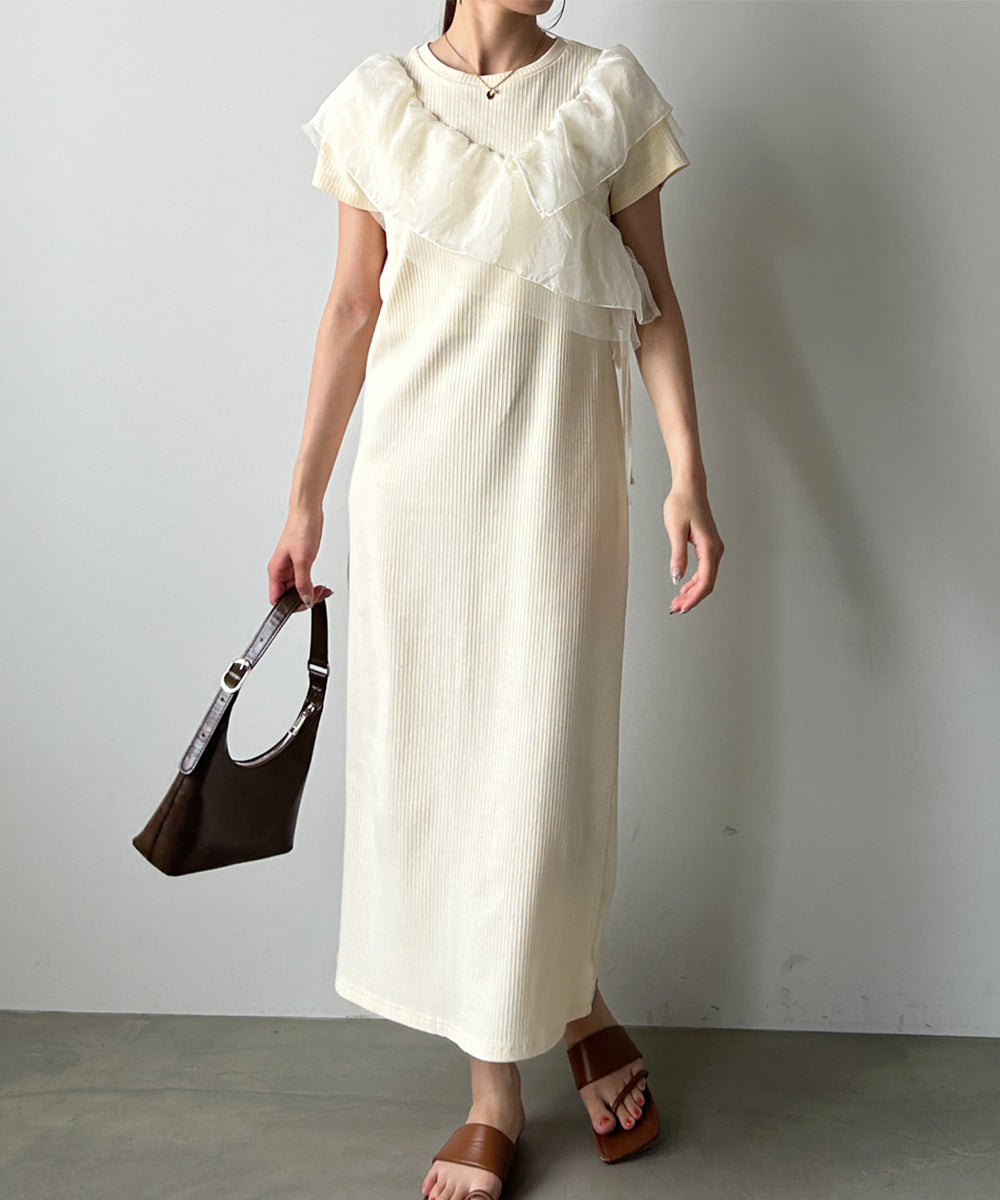 アシメフリルドッキングワンピース