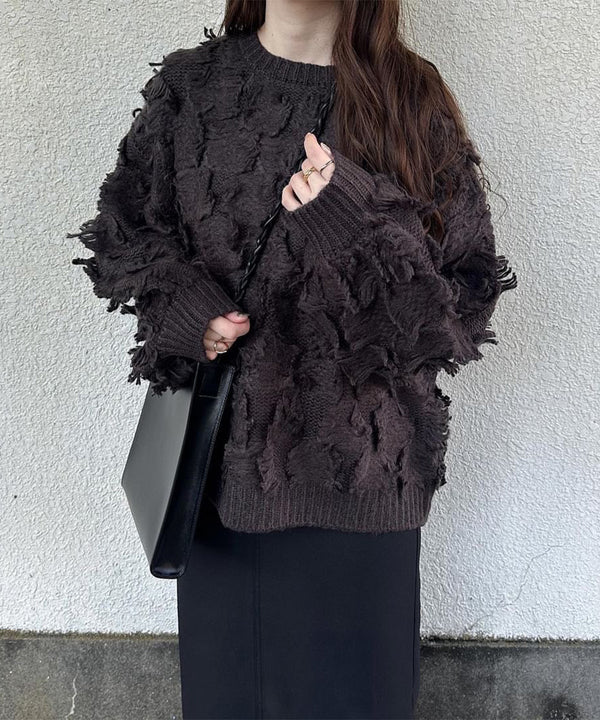 fringe knit tops