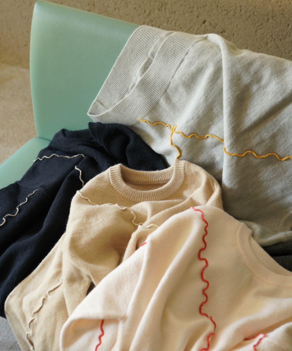 wave mellow knit tops