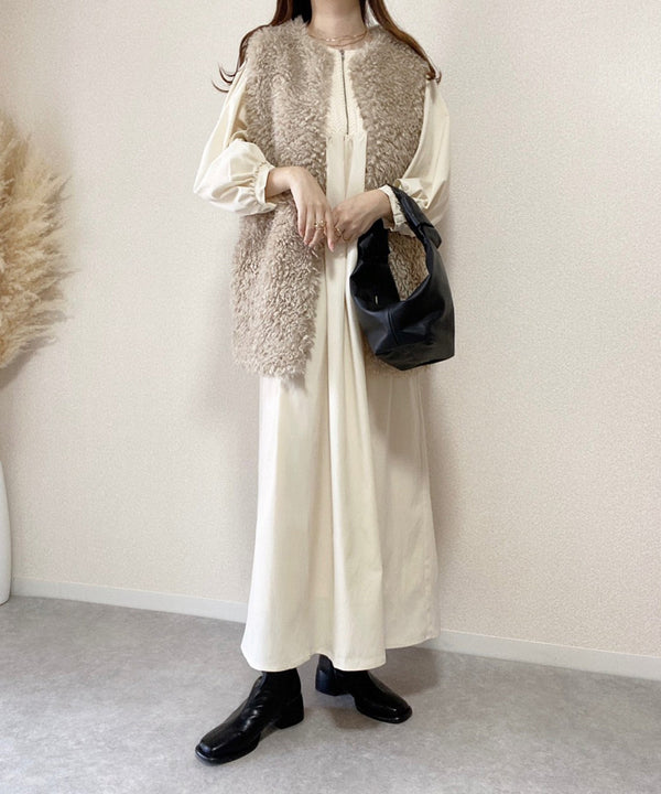 LONG POODLE ECO FUR VEST