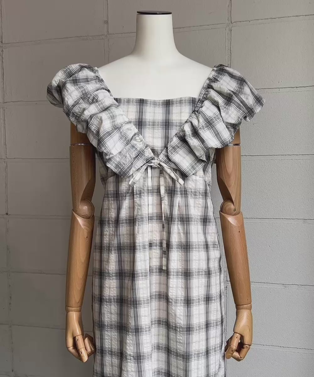 2WAYバルーンチェックワンピース