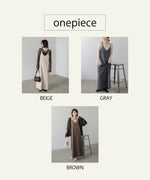 【Dセット】秋のコーデセット【刺繍バックリボンキャミワンピ＆シアードットカットソー】
