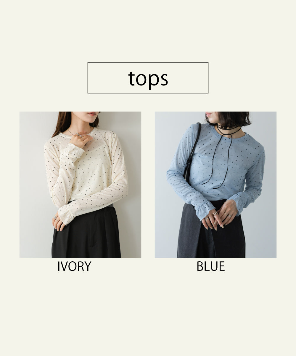 【Dセット】秋のコーデセット【刺繍バックリボンキャミワンピ＆シアードットカットソー】