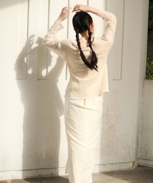 REVERSIBLE SHEER PLEATED SKIRT