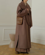 SHAWL COLLAR STAND NECK LONG COAT