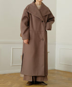 SHAWL COLLAR STAND NECK LONG COAT