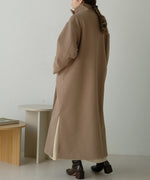 SHAWL COLLAR STAND NECK LONG COAT