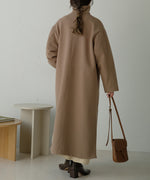 SHAWL COLLAR STAND NECK LONG COAT