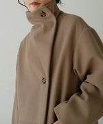 SHAWL COLLAR STAND NECK LONG COAT