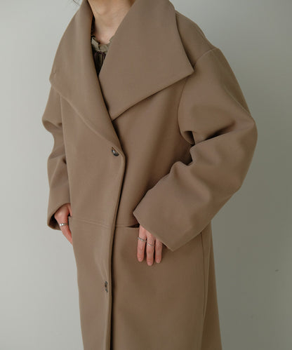 SHAWL COLLAR STAND NECK LONG COAT