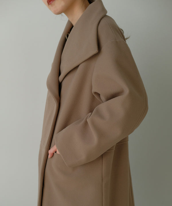 SHAWL COLLAR STAND NECK LONG COAT