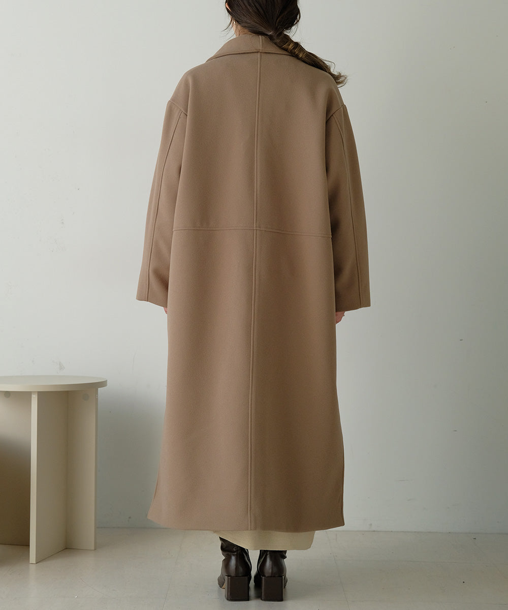 SHAWL COLLAR STAND NECK LONG COAT