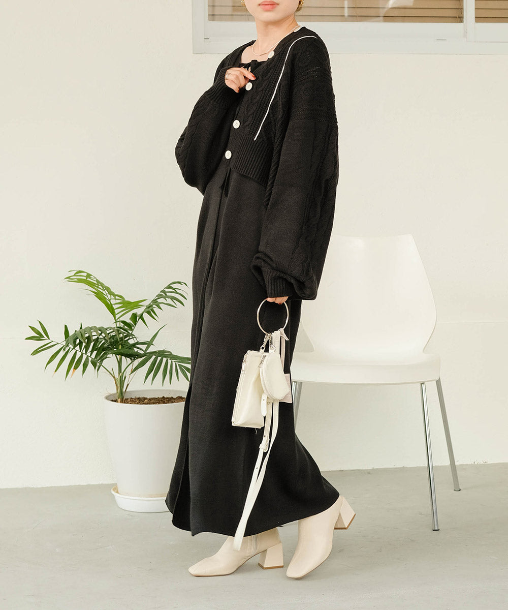 CARDIGAN + KNITONEPIECE SET