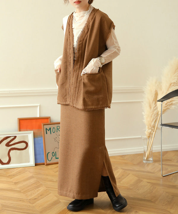 TWEED FRINGE VEST