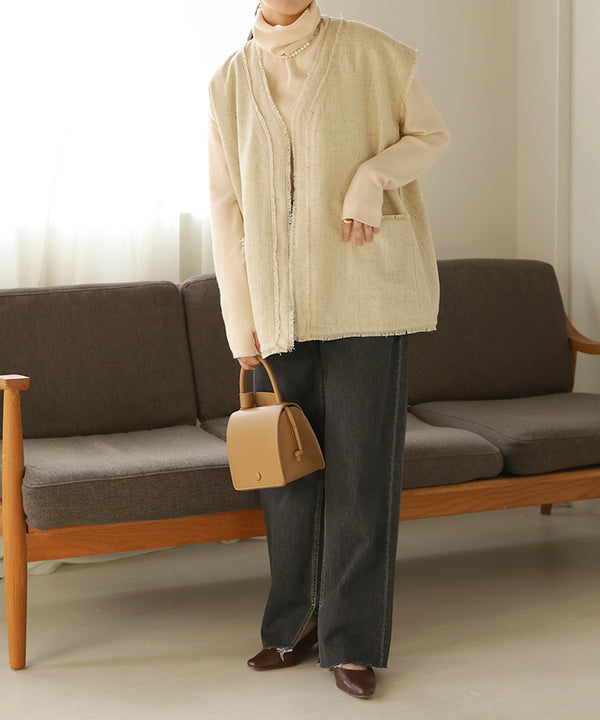 TWEED FRINGE VEST