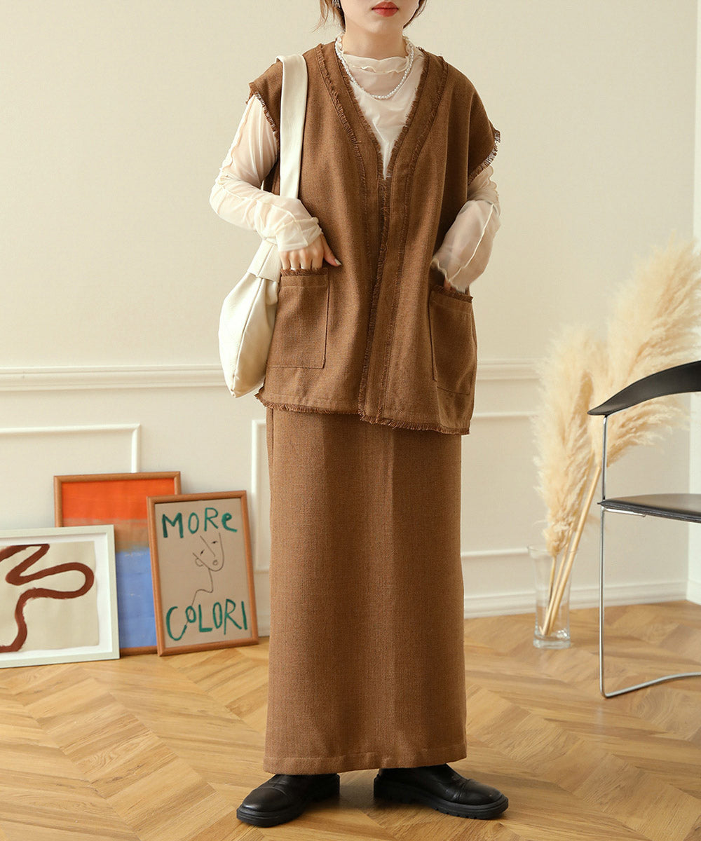 2WAY TWEED JUMPER SKIRT