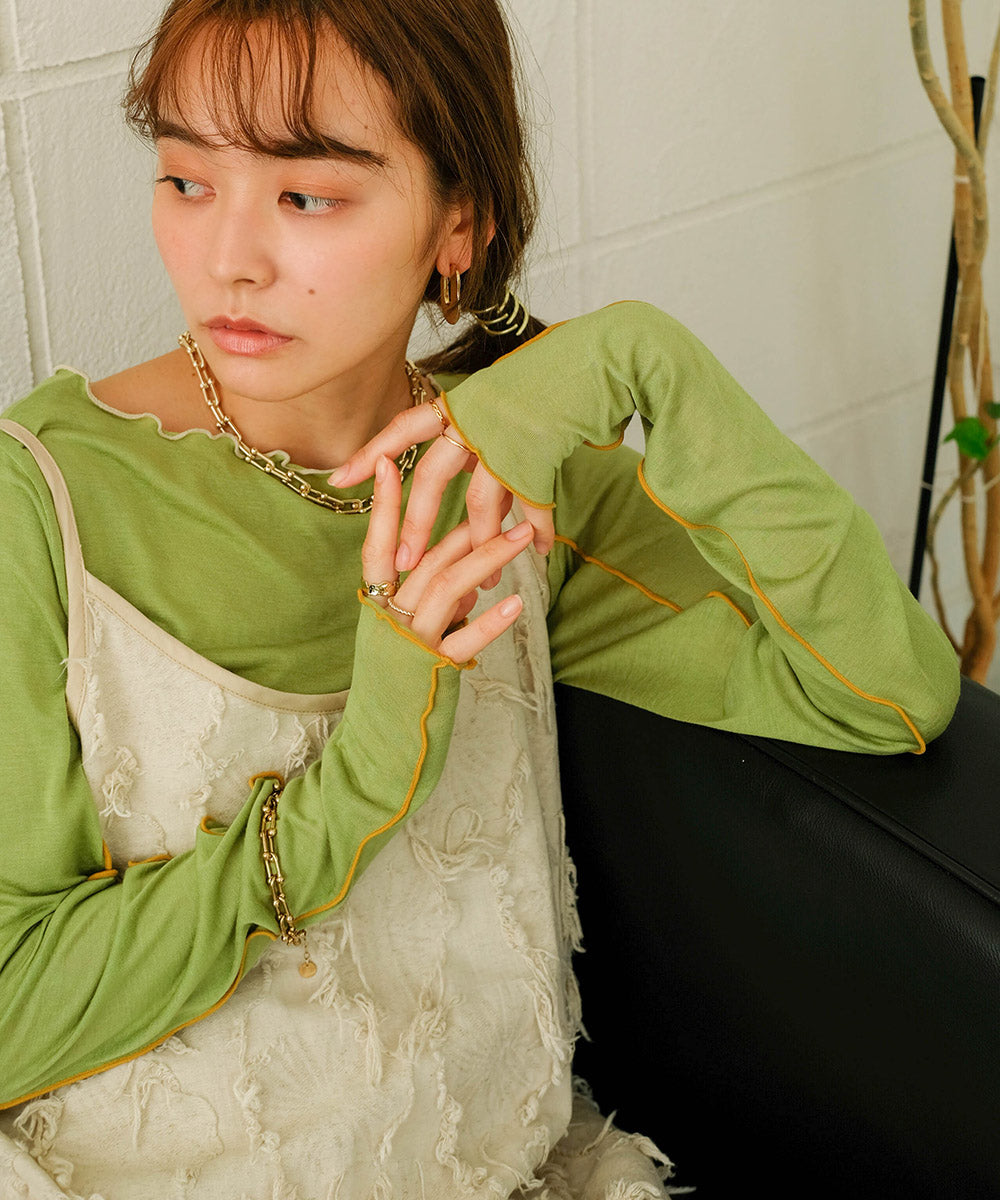 双色 MELLOW SWITTING 透明上衣