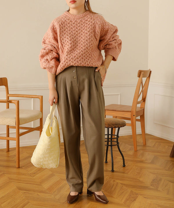 BUTTON FLY HIGH WEST PANTS