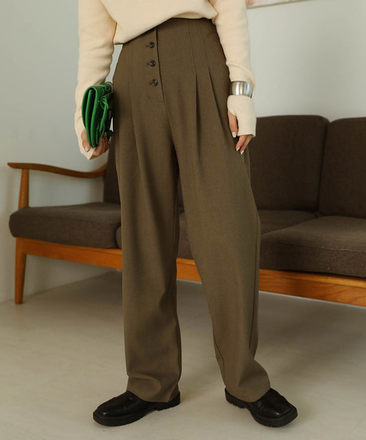 BUTTON FLY HIGH WEST PANTS