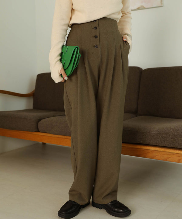 BUTTON FLY HIGH WEST PANTS
