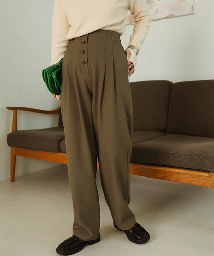 BUTTON FLY HIGH WEST PANTS