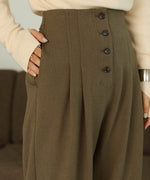 BUTTON FLY HIGH WEST PANTS
