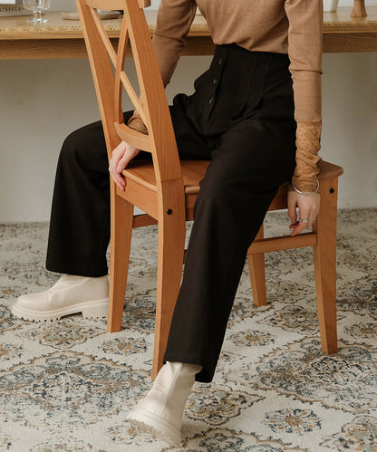 BUTTON FLY HIGH WEST PANTS