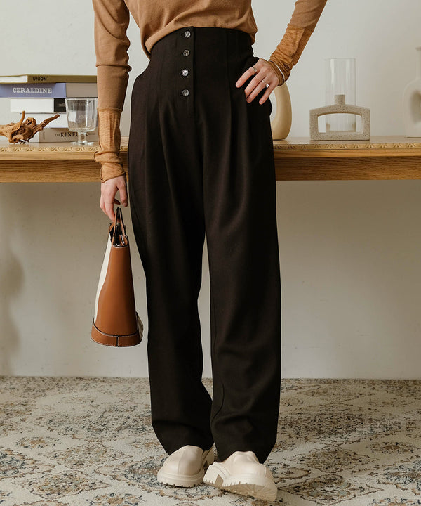 BUTTON FLY HIGH WEST PANTS