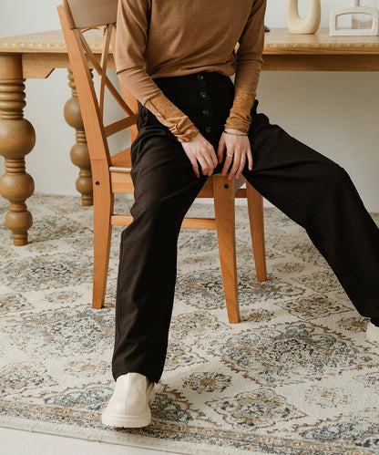 BUTTON FLY HIGH WEST PANTS