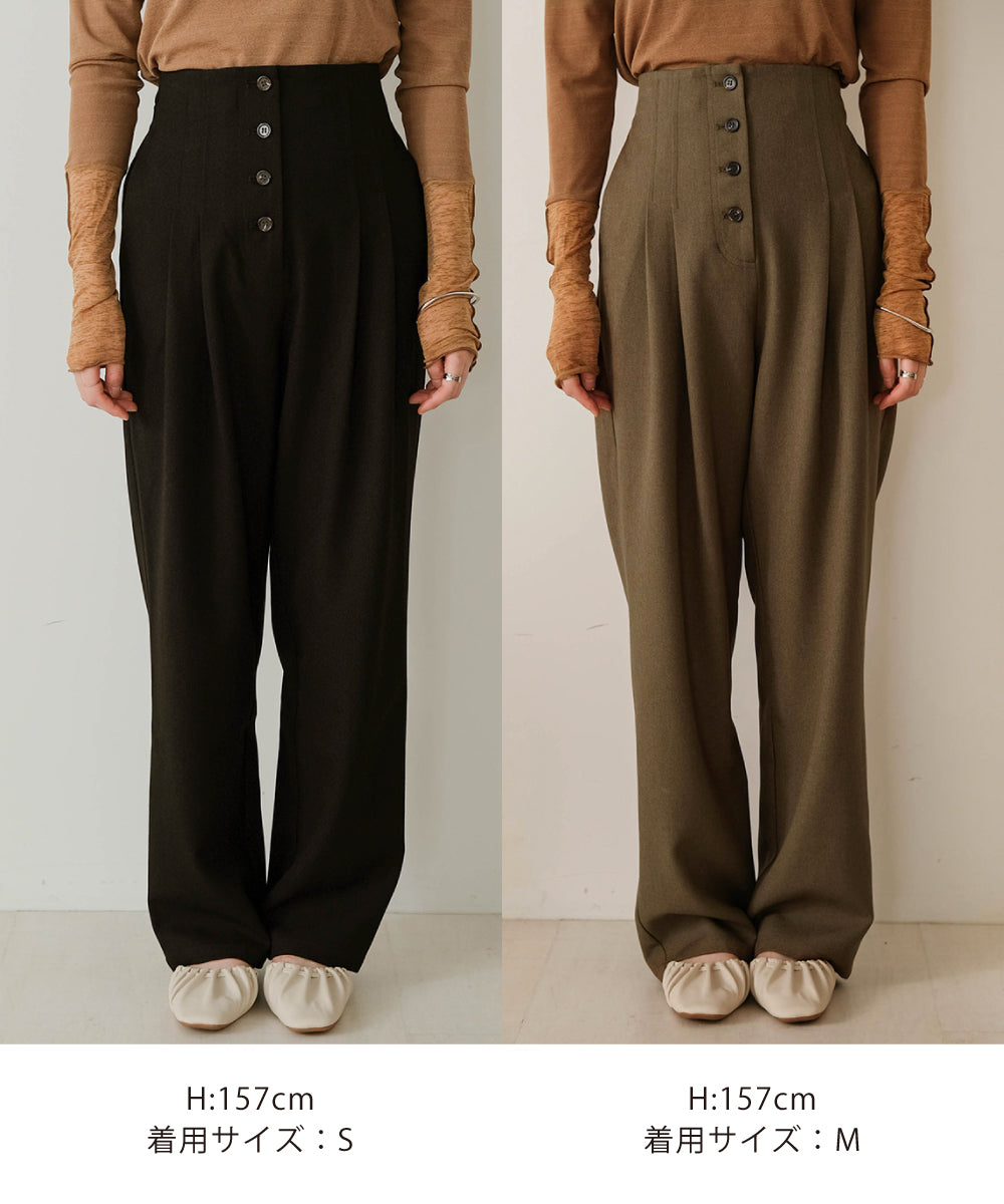 BUTTON FLY HIGH WEST PANTS