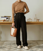 BUTTON FLY HIGH WEST PANTS