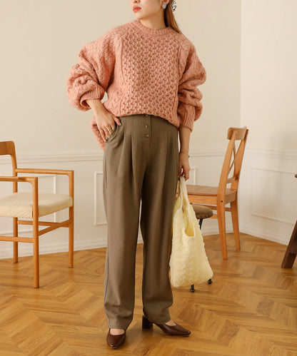 BUTTON FLY HIGH WEST PANTS