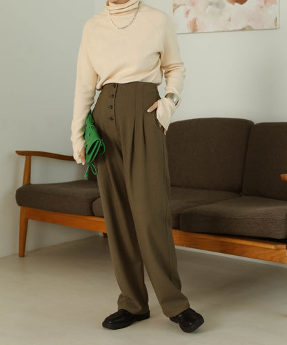 BUTTON FLY HIGH WEST PANTS