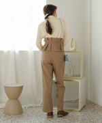 HIGH WAIST BELT SET TAPERED PANTS