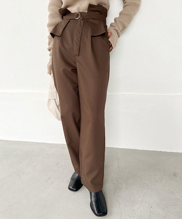 HIGH WAIST BELT SET TAPERED PANTS