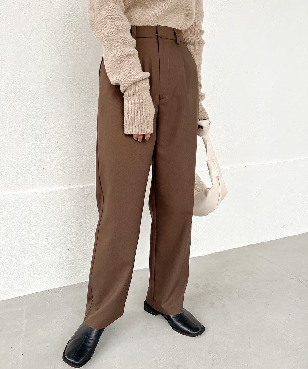 HIGH WAIST BELT SET TAPERED PANTS