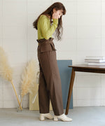 HIGH WAIST BELT SET TAPERED PANTS