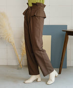 HIGH WAIST BELT SET TAPERED PANTS
