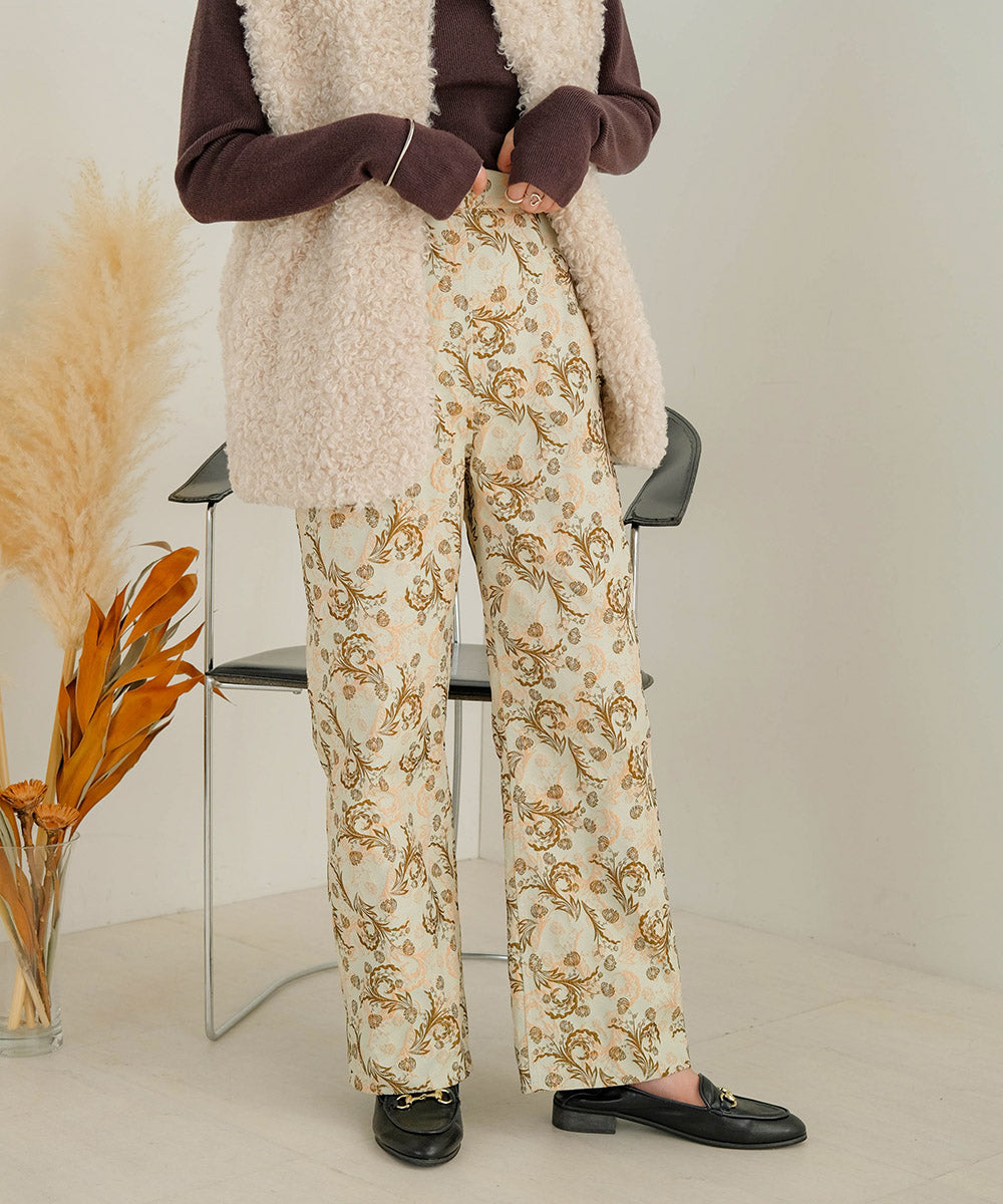 REVERSIBLE JACQUARD PANTS