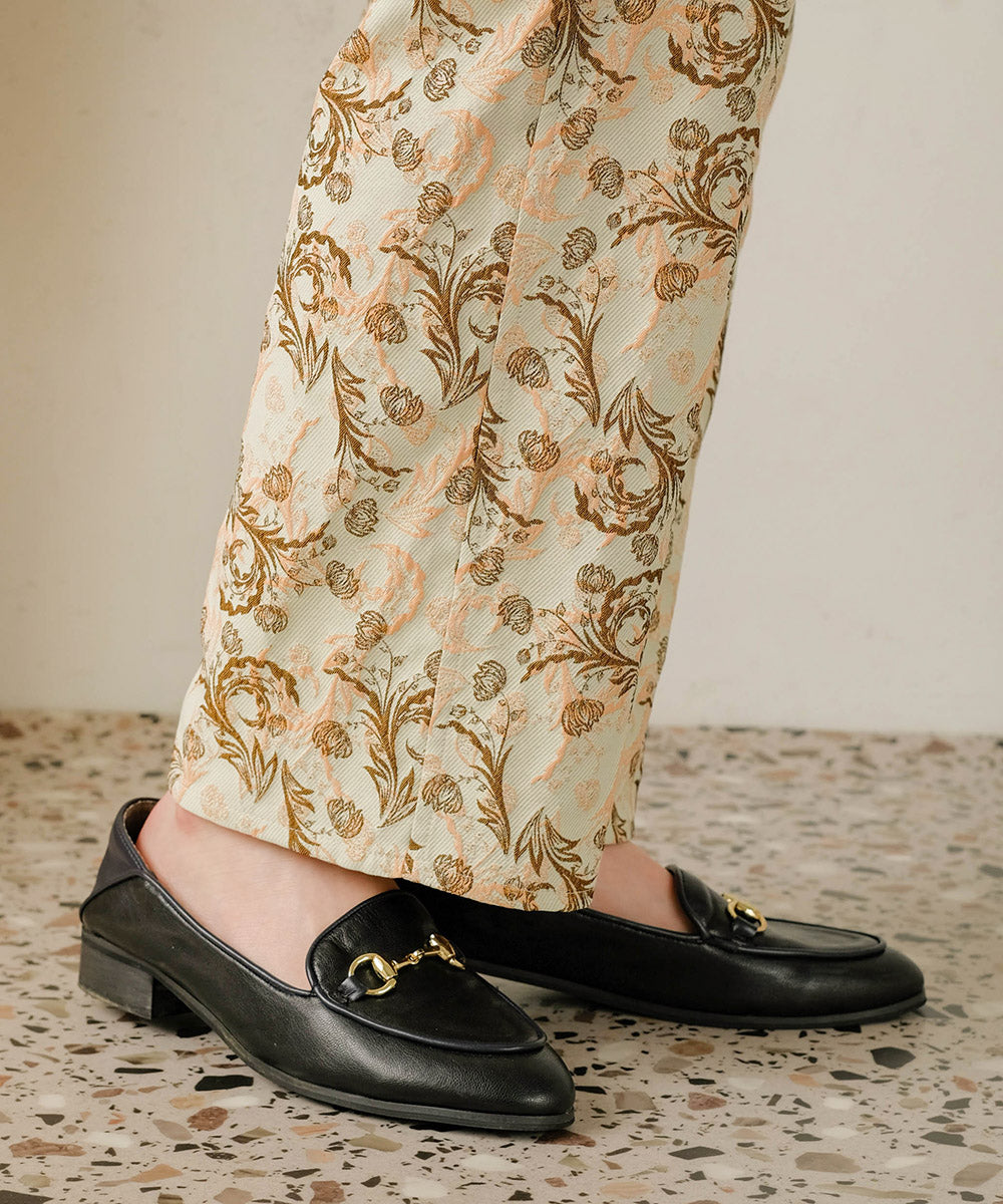 REVERSIBLE JACQUARD PANTS