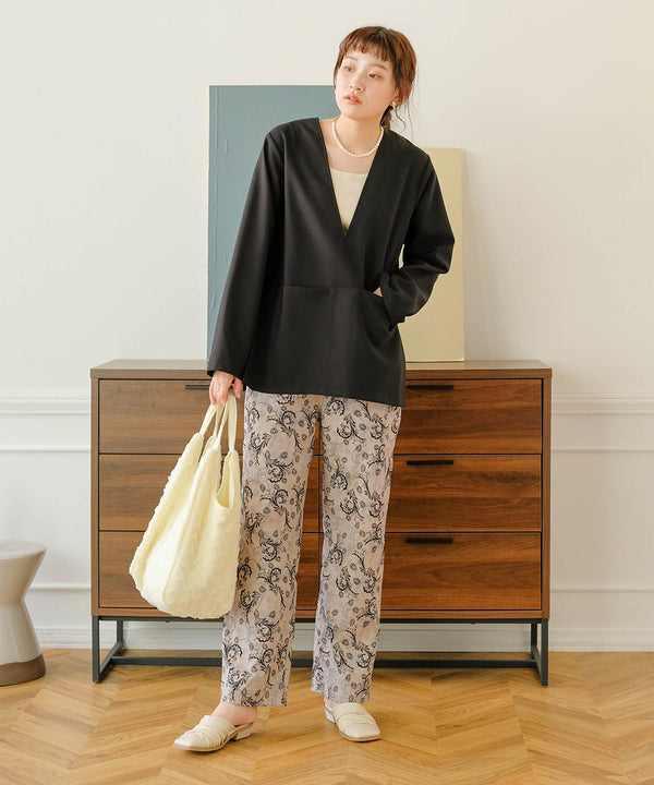 REVERSIBLE JACQUARD PANTS