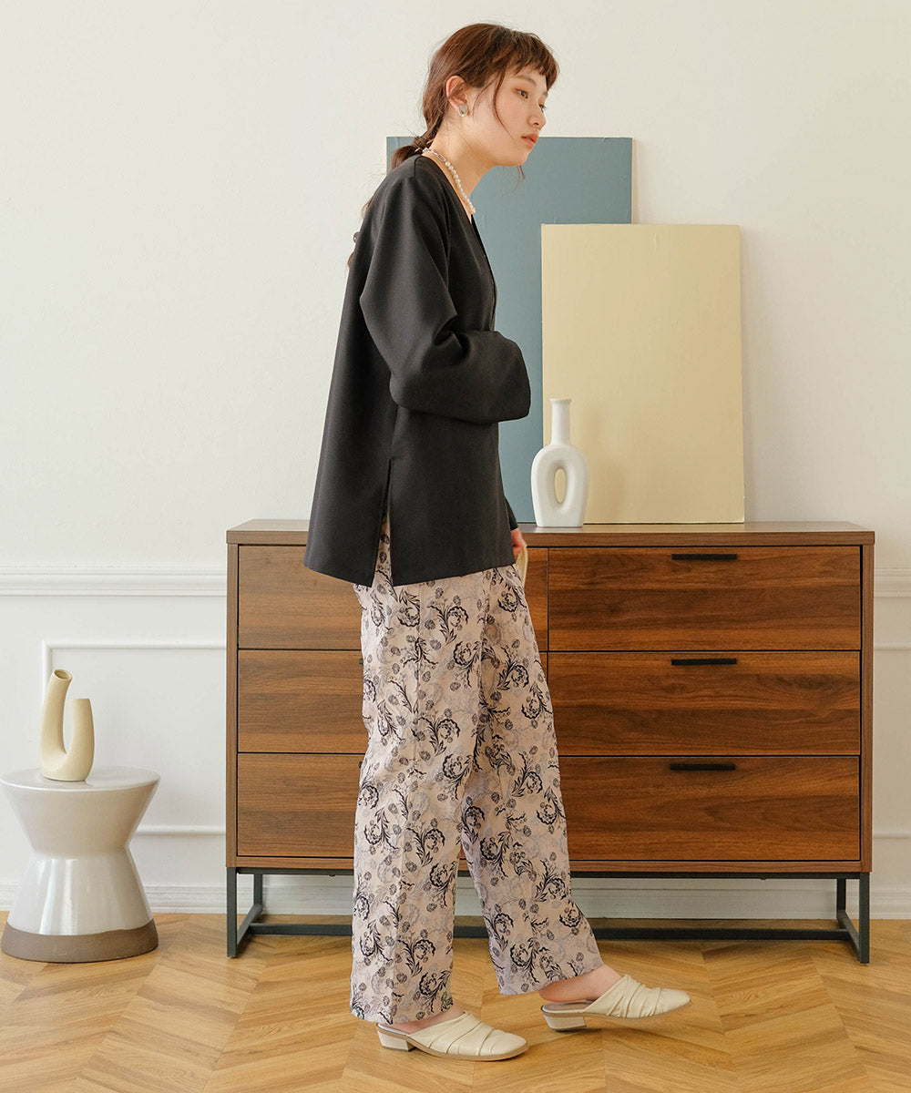 REVERSIBLE JACQUARD PANTS