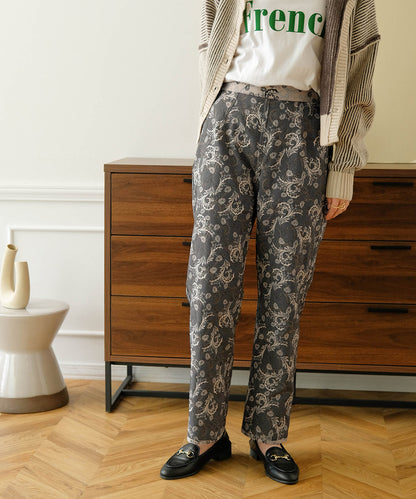 REVERSIBLE JACQUARD PANTS
